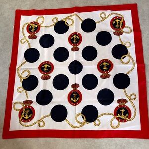 Vintage Nautical Print Scarf. Made in Italy